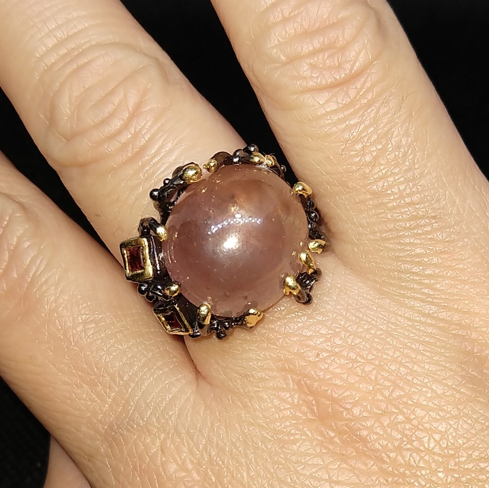 Big Natural Ruby Sterling Art Ring - image 3